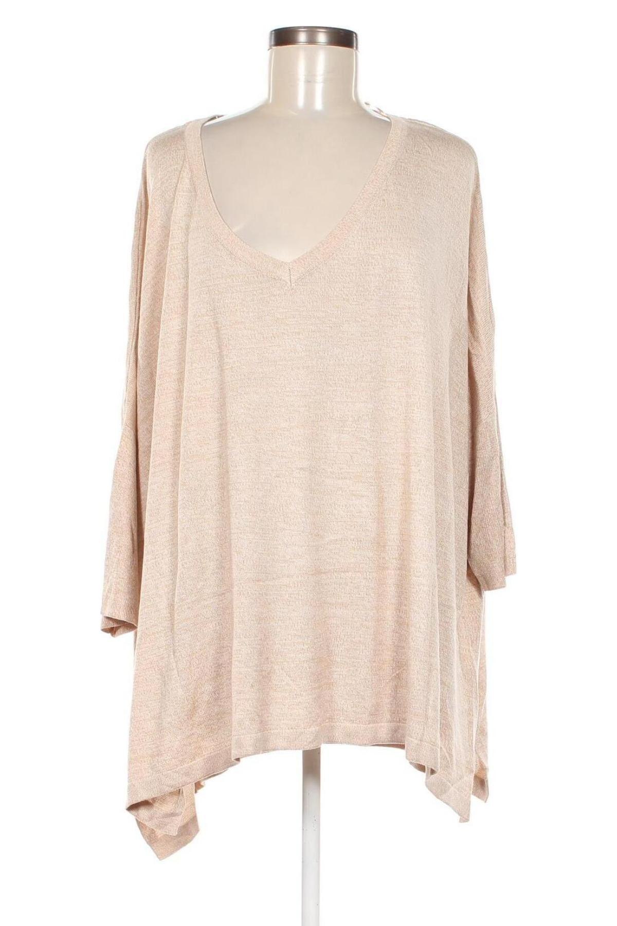 Damenpullover Ulla Popken, Größe 3XL, Farbe Beige, Preis 18,99 €