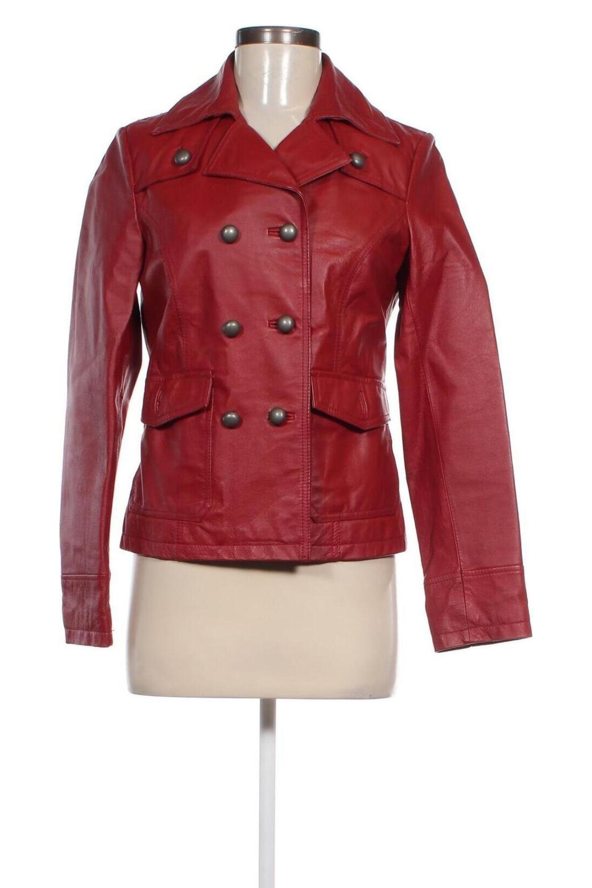 Damen Lederjacke, Größe S, Farbe Rot, Preis € 34,99