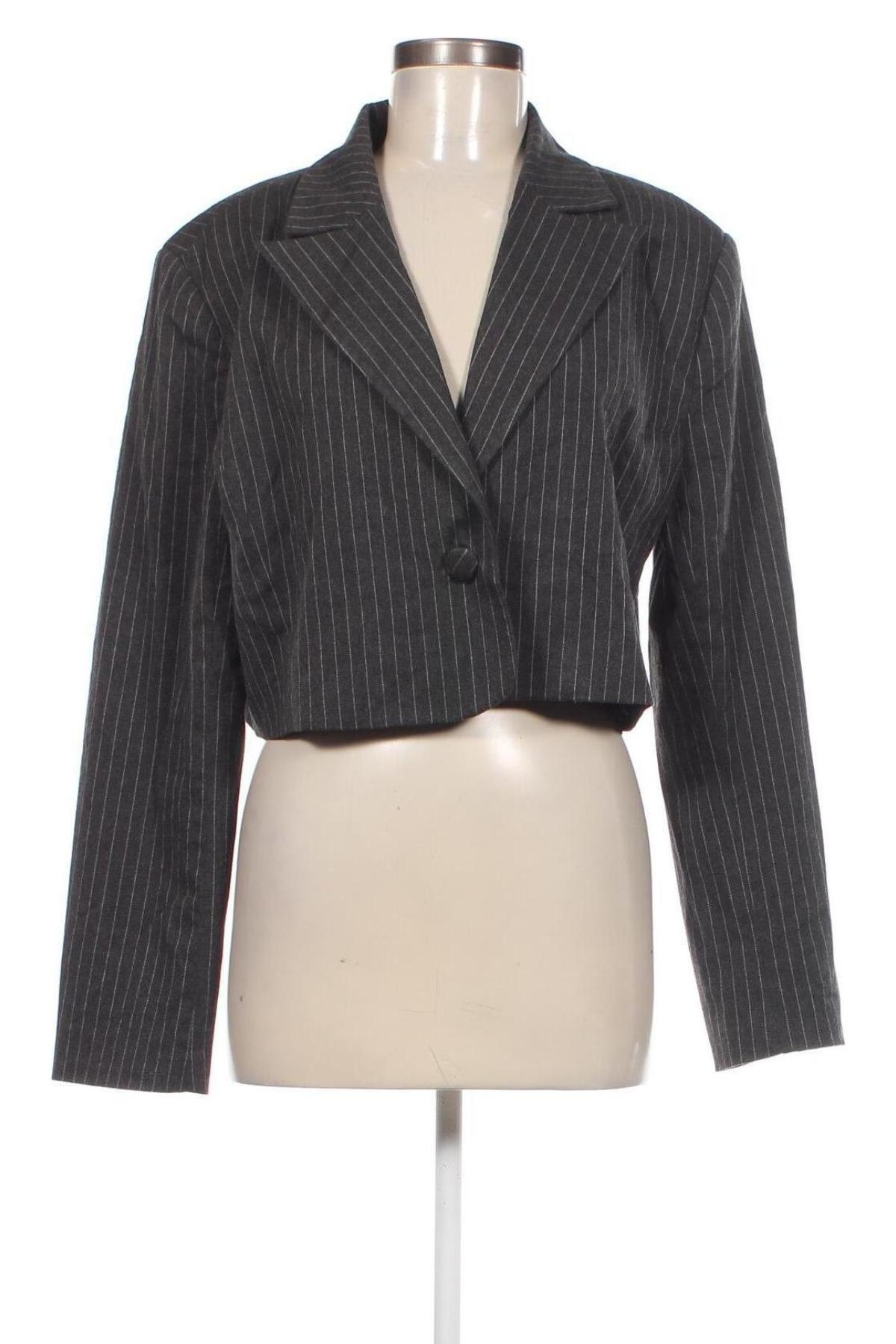 Damen Blazer Gina Tricot, Größe L, Farbe Grau, Preis 10,49 €