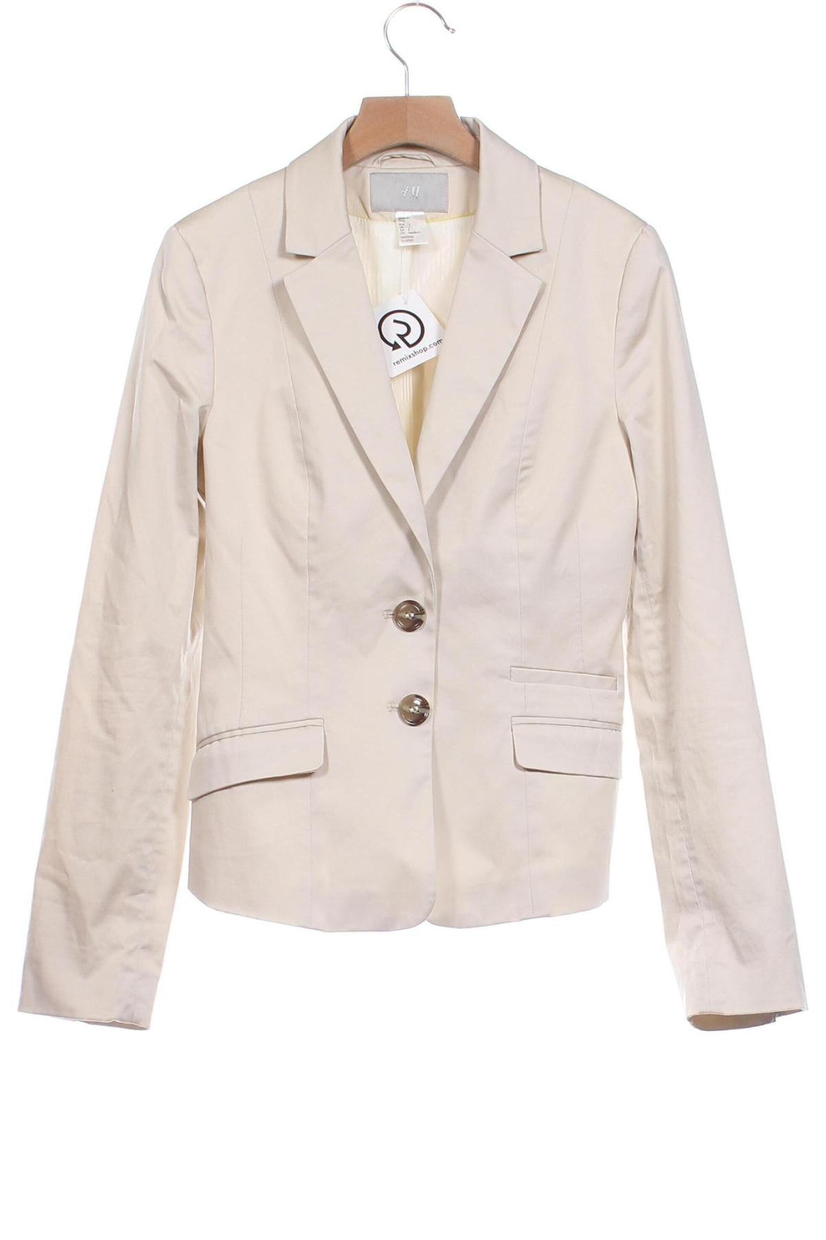 Damen Blazer H&M, Größe XS, Farbe Beige, Preis 14,99 €