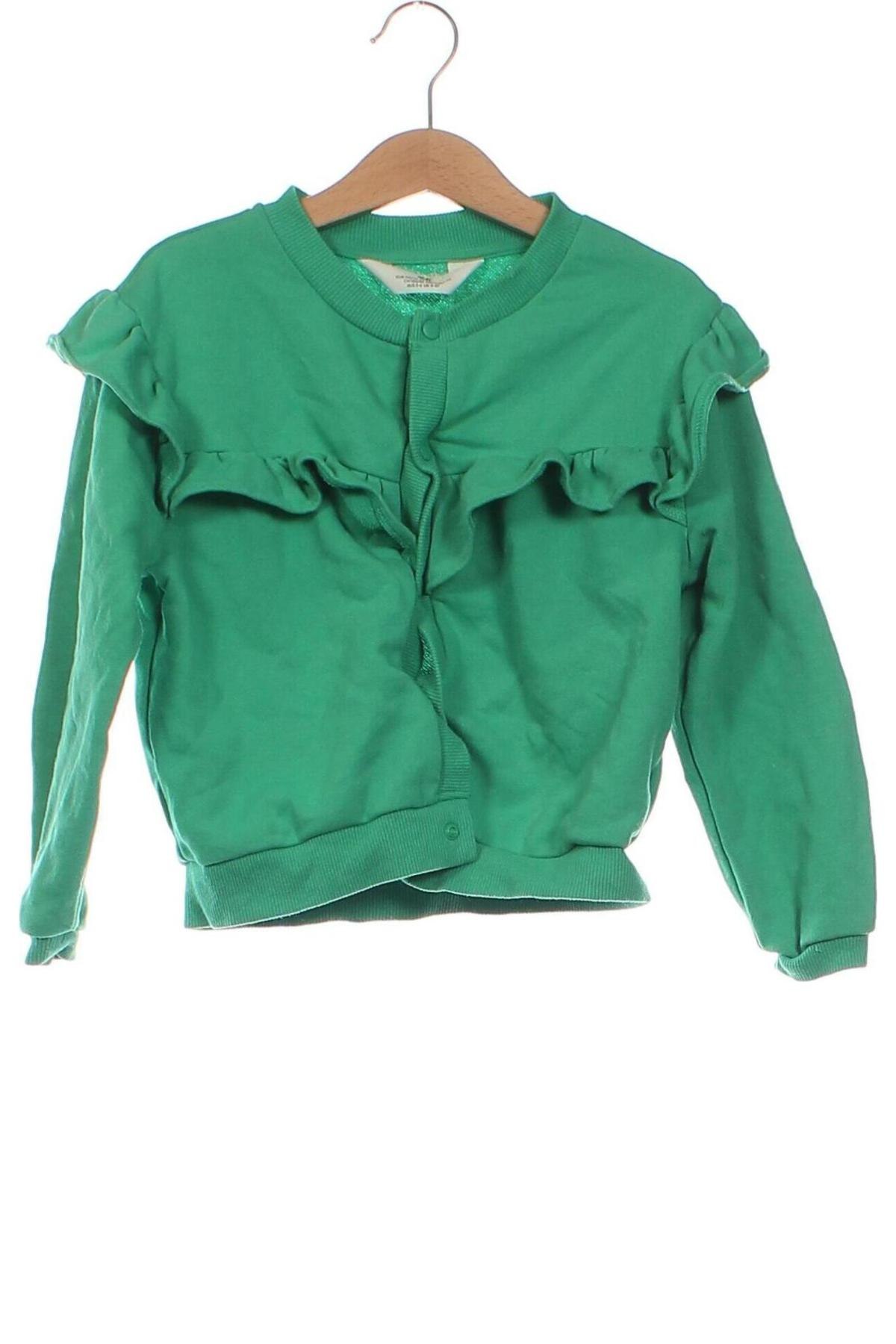 Kinder Strickjacke H&M, Größe 4-5y/ 110-116 cm, Farbe Grün, Preis 16,52 €