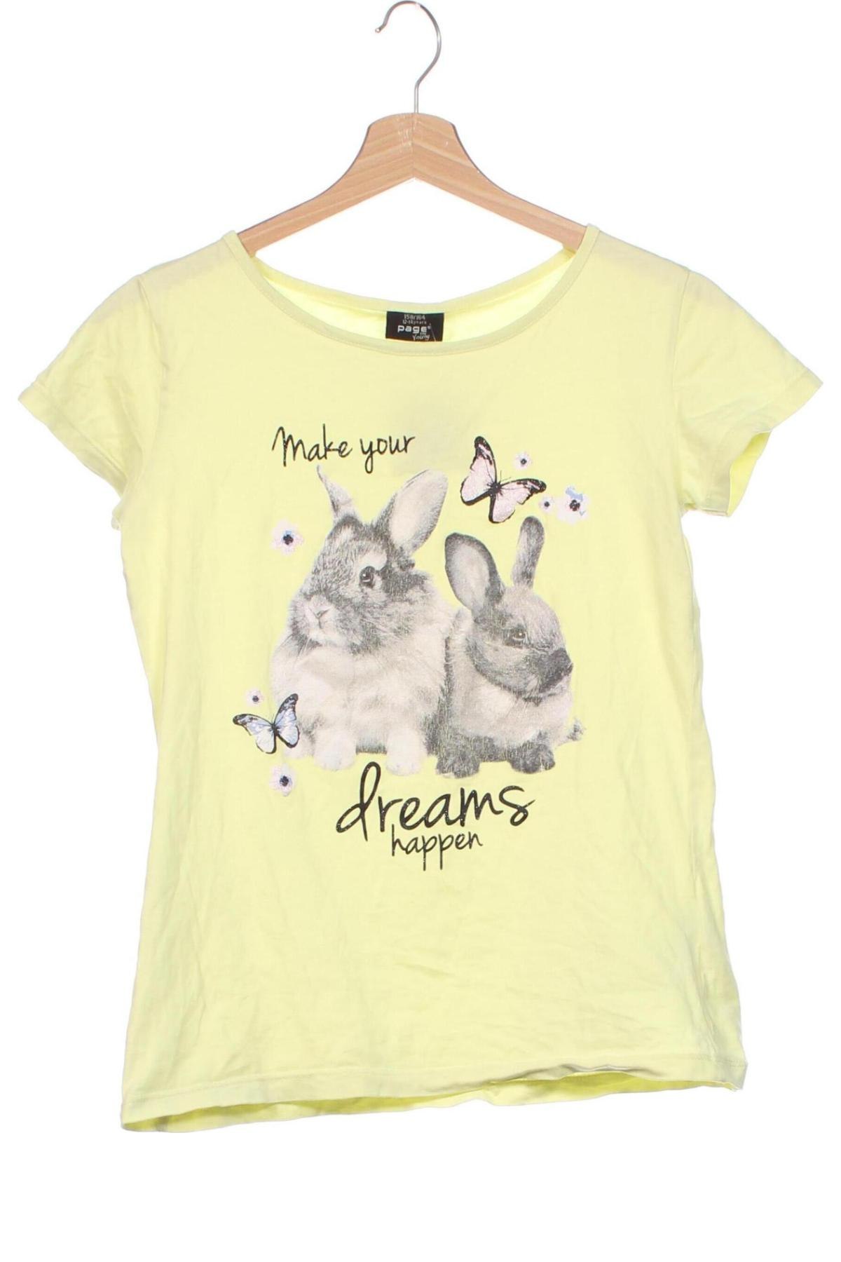 Kinder T-Shirt Page One, Größe 12-13y/ 158-164 cm, Farbe Gelb, Preis 3,99 €