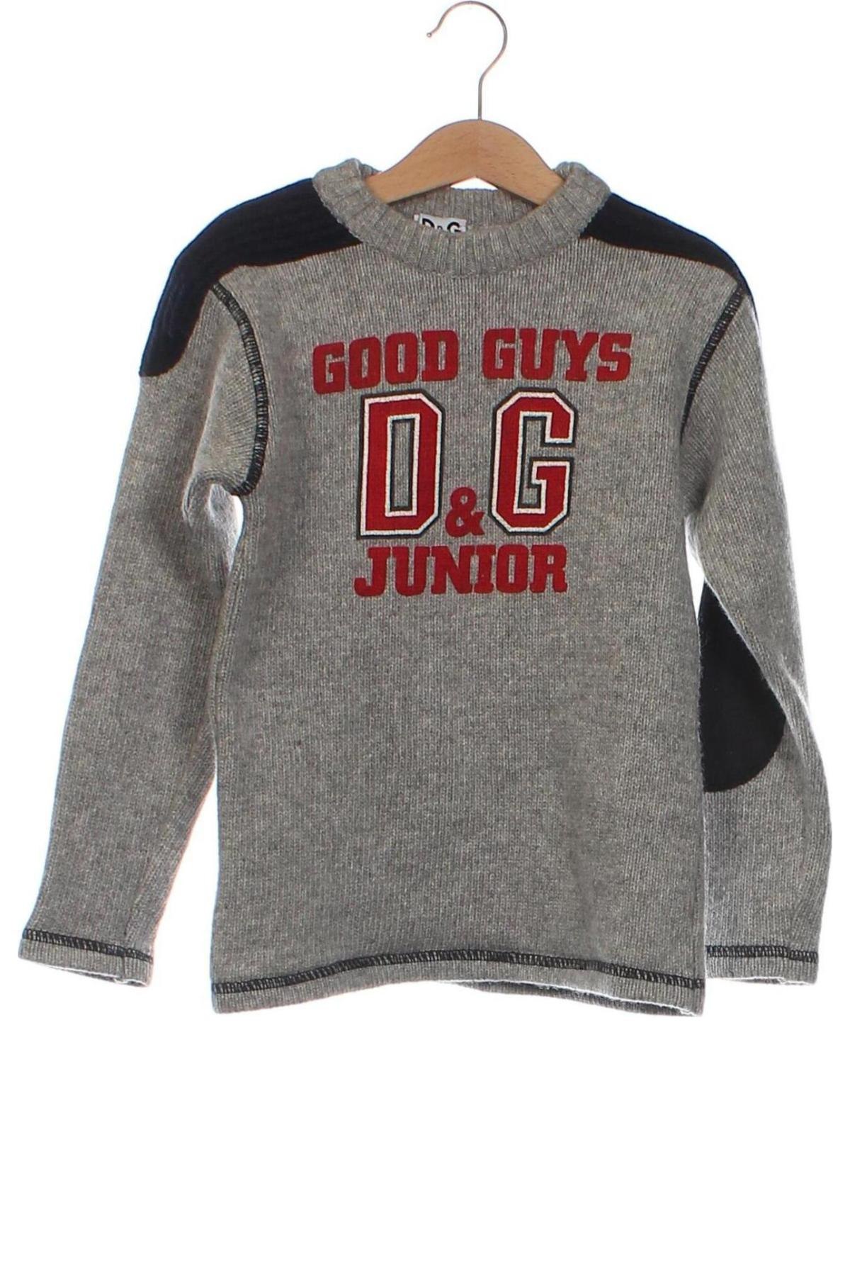 Dziecięcy sweter D&G Junior, Rozmiar 5-6y/ 116-122 cm, Kolor Szary, Cena 112,99 zł