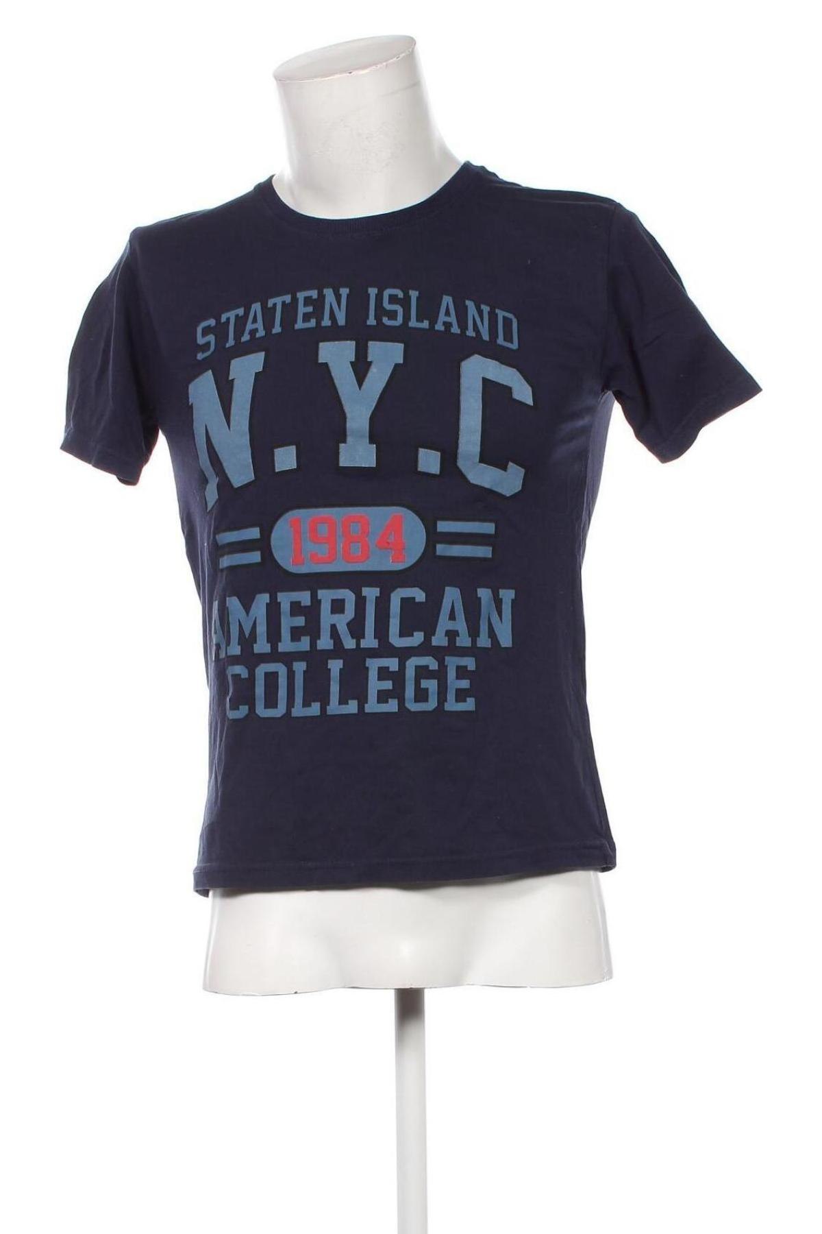 Herren T-Shirt American College, Größe S, Farbe Blau, Preis 5,99 €