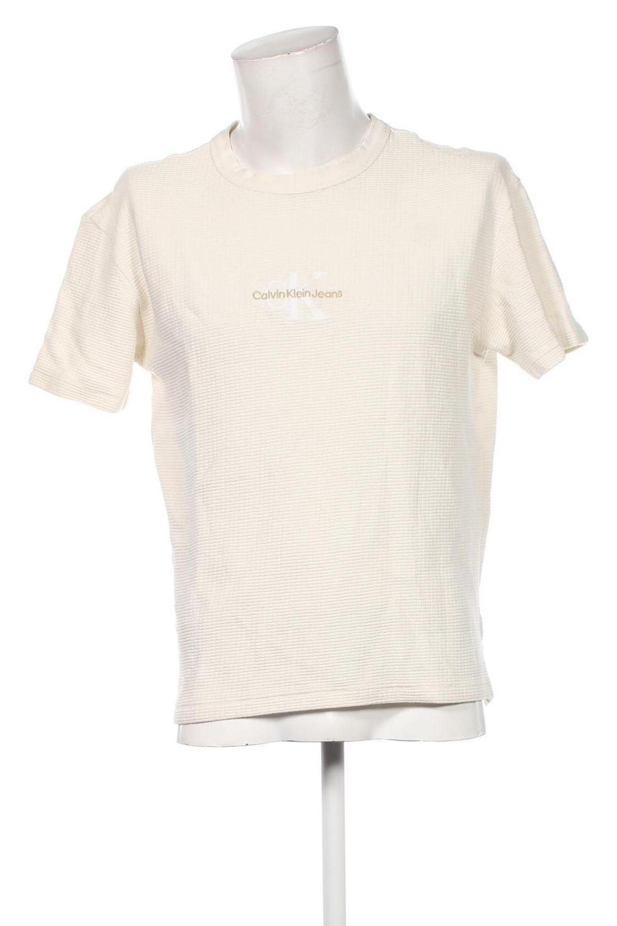 Herren T-Shirt Calvin Klein Jeans, Größe L, Farbe Beige, Preis 40,49 €