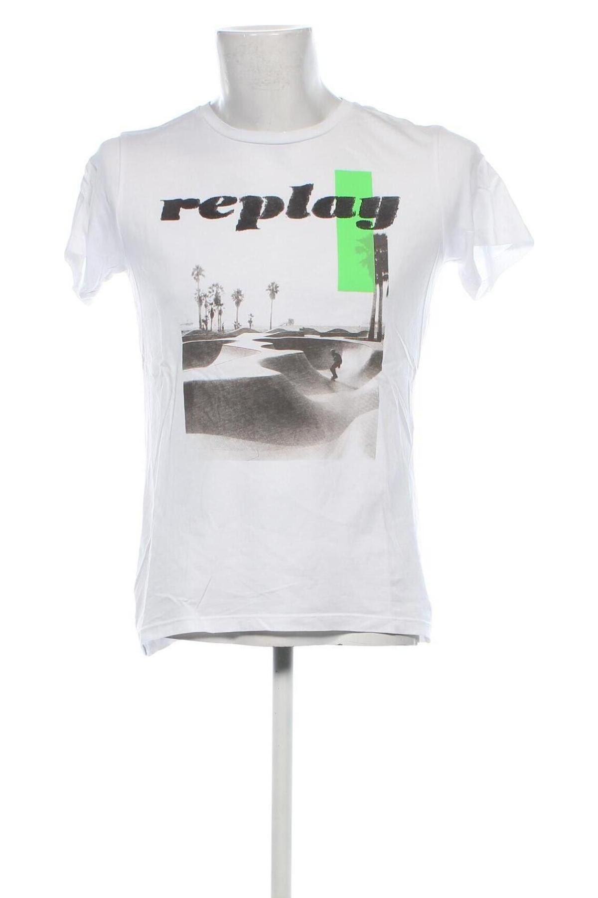 Herren T-Shirt Replay, Größe M, Farbe Weiß, Preis 35,39 €