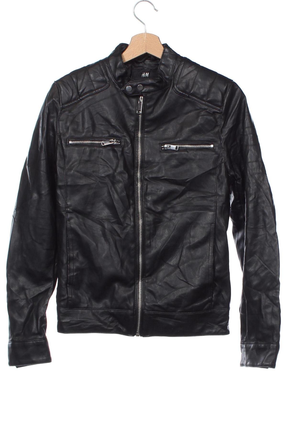 Herren Lederjacke H&M, Größe XS, Farbe Schwarz, Preis 32,99 €