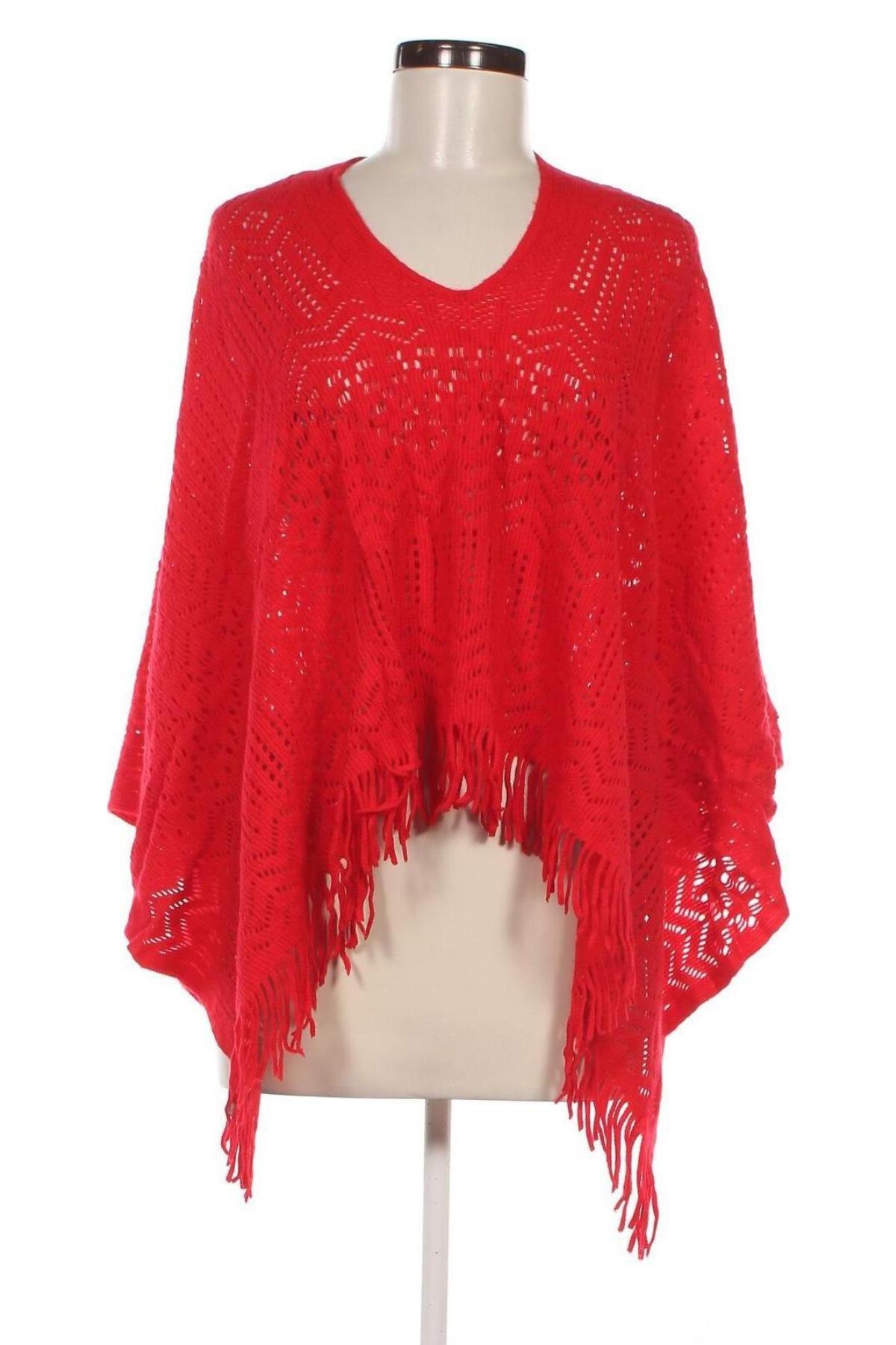 Poncho, Größe M, Farbe Rot, Preis € 13,99