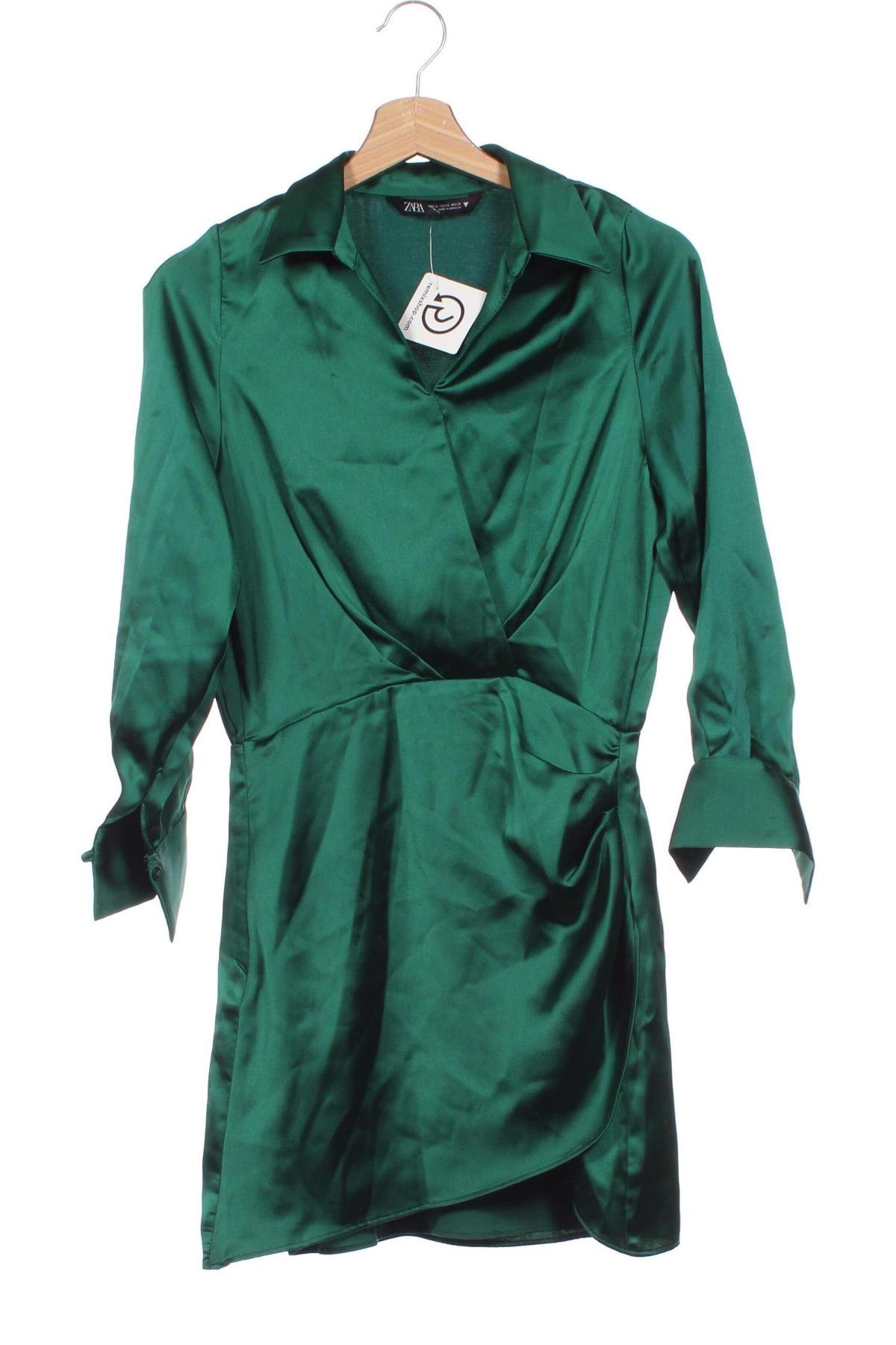 Rochie Zara, Mărime XS, Culoare Verde, Preț 68,88 Lei