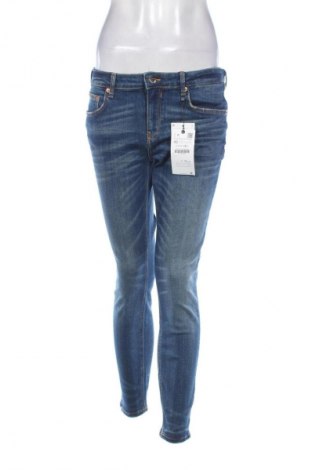 Damskie jeansy Zara, Rozmiar L, Kolor Niebieski, Cena 142,53 zł