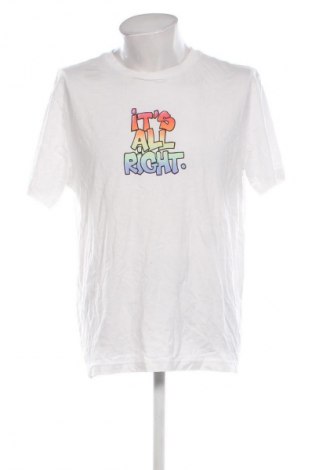 Мъжка тениска H&M Divided, Размер L, Цвят Бял, Цена 12,99 лв.