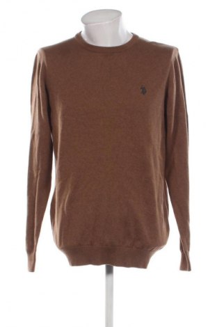 Мъжки пуловер U.S. Polo Assn., Размер L, Цвят Кафяв, Цена 166,25 лв.