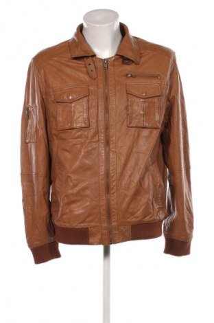 Мъжко кожено яке Jcc, Размер L, Цвят Кафяв, Цена 39,99 лв.