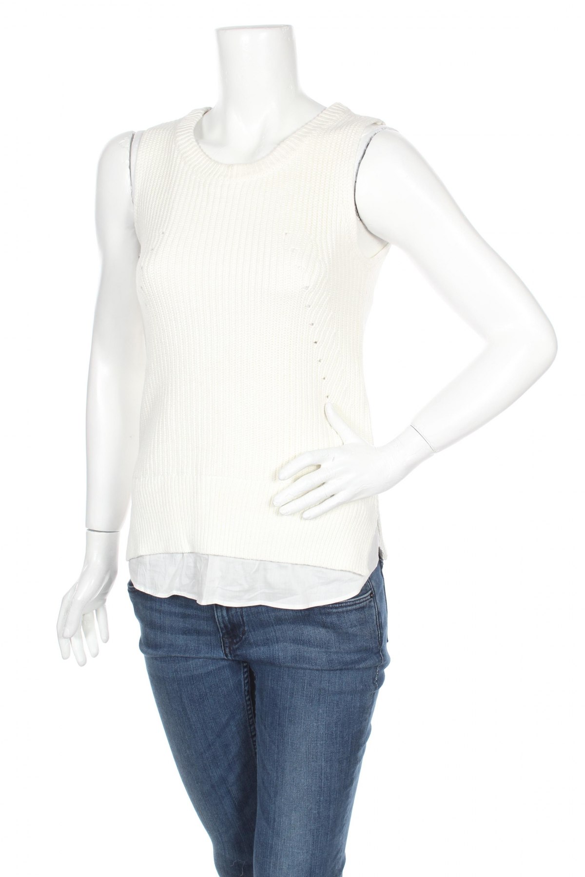 Дамски пуловер Decjuba, Размер S, Цвят Бял, Цена 5,75 лв.