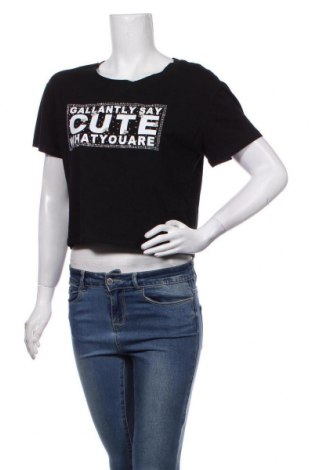 Γυναικείο t-shirt Cosmoda, Μέγεθος L, Χρώμα Μαύρο, 95% βαμβάκι, 5% ελαστάνη, Τιμή 8,57 €