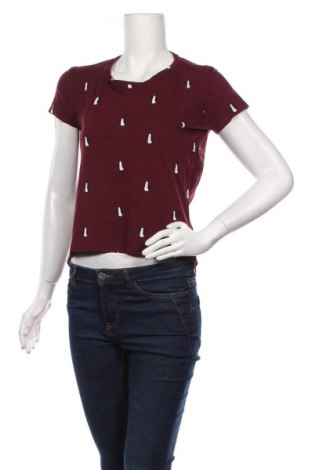 Γυναικείο t-shirt Pull&Bear, Μέγεθος S, Χρώμα Κόκκινο, Βαμβάκι, Τιμή 7,42 €