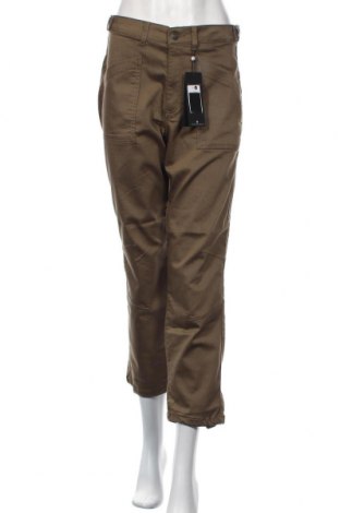 Дамски панталон One More Story, Размер S, Цвят Зелен, Цена 59,15 лв.