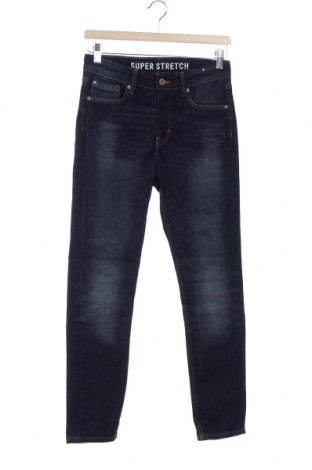 Dziecięce jeansy H&M, Rozmiar 12-13y/ 158-164 cm, Kolor Niebieski, 73% bawełna, 26% poliester, 1% elastyna, Cena 30,38 zł