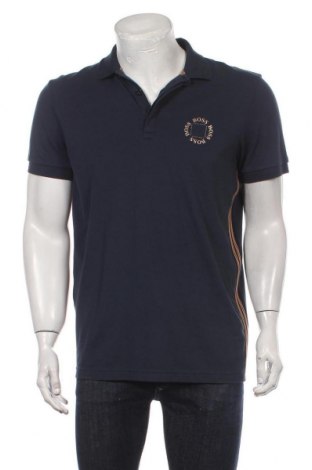 Мъжка тениска Hugo Boss, Размер L, Цвят Син, 92% памук, 8% еластан, Цена 186,75 лв.