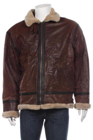 Мъжко кожено яке, Размер L, Цвят Кафяв, Естествена кожа, Цена 132,30 лв.