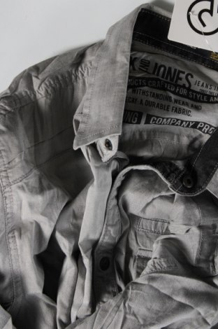 Ανδρικό πουκάμισο Jack & Jones, Μέγεθος L, Χρώμα Γκρί, Τιμή 14,85 €