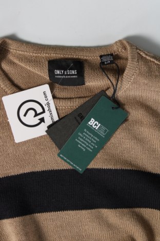 Ανδρικό πουλόβερ Only & Sons, Μέγεθος S, Χρώμα  Μπέζ, Τιμή 7,59 €
