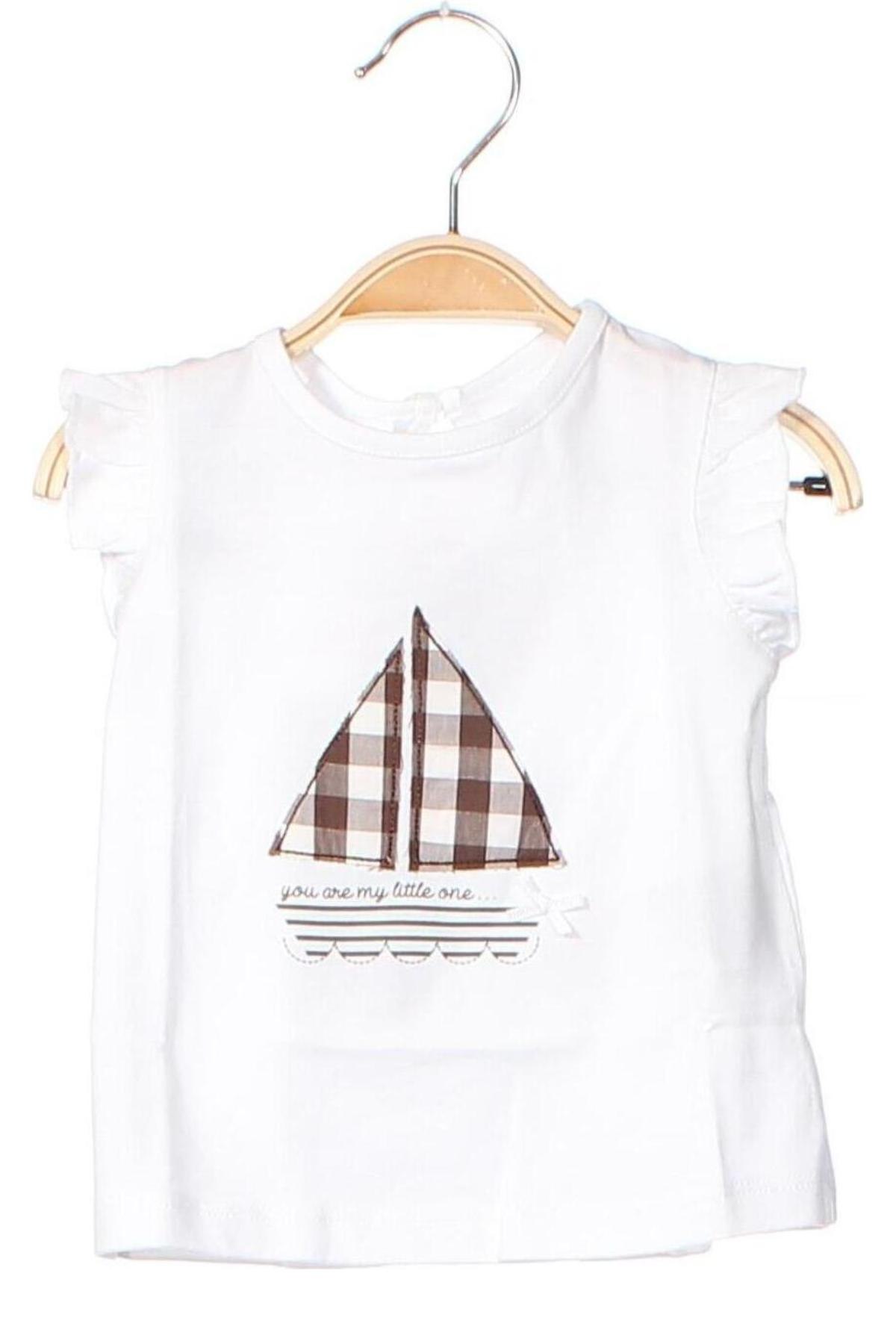 Tricou pentru copii iDO, Mărime 3-6m/ 62-68 cm, Culoare Alb, Preț 19,50 Lei