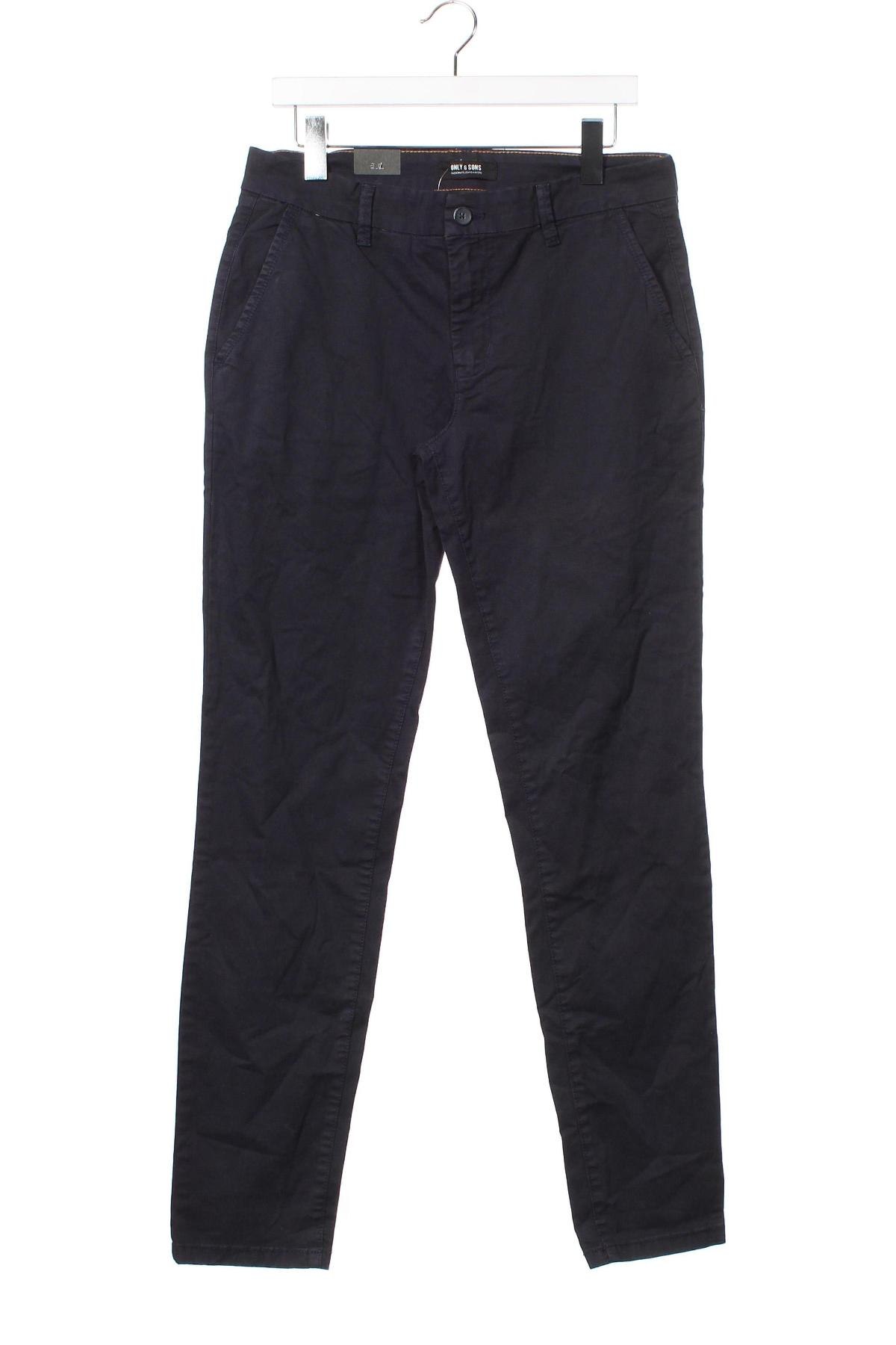 Мъжки панталон Only & Sons, Размер S, Цвят Син, Цена 46,00 лв.
