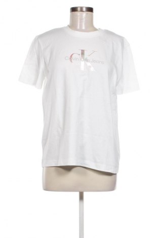 Γυναικείο t-shirt Calvin Klein Jeans, Μέγεθος L, Χρώμα Λευκό, Τιμή 47,99 €