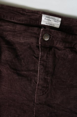 Pantaloni de velvet de femei Charter Club, Mărime XXL, Culoare Maro, Preț 63,99 Lei