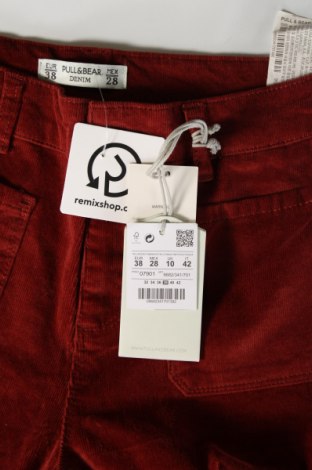 Γυναικείο κοτλέ παντελόνι Pull&Bear, Μέγεθος M, Χρώμα Κόκκινο, Τιμή 11,99 €