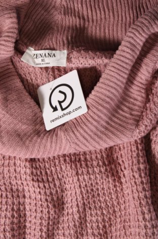 Damski sweter Zenana, Rozmiar XL, Kolor Popielaty róż, Cena 55,99 zł