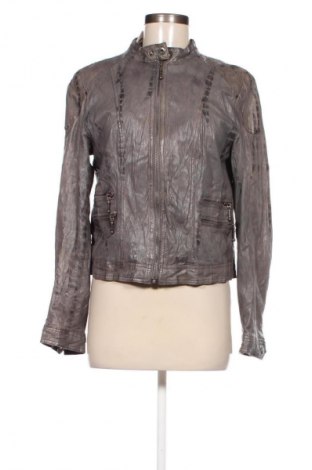 Damen Lederjacke, Größe M, Farbe Grau, Preis 23,99 €