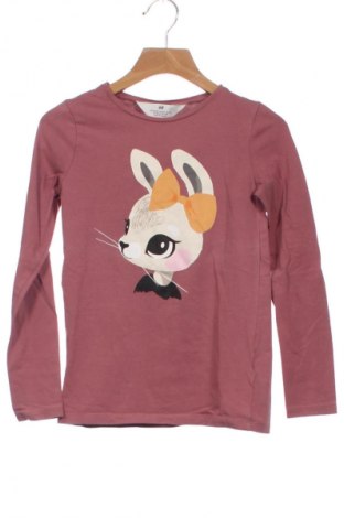 Kinder Shirt H&M, Größe 6-7y/ 122-128 cm, Farbe Aschrosa, Preis € 3,99