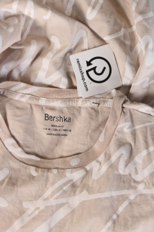 Męski T-shirt Bershka, Rozmiar M, Kolor Beżowy, Cena 26,99 zł