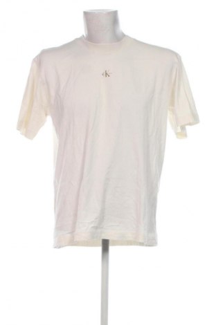 Męski T-shirt Calvin Klein Jeans, Rozmiar L, Kolor ecru, Cena 184,99 zł