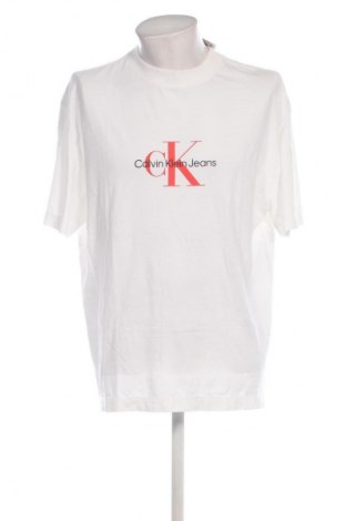 Herren T-Shirt Calvin Klein Jeans, Größe M, Farbe Weiß, Preis € 18,99