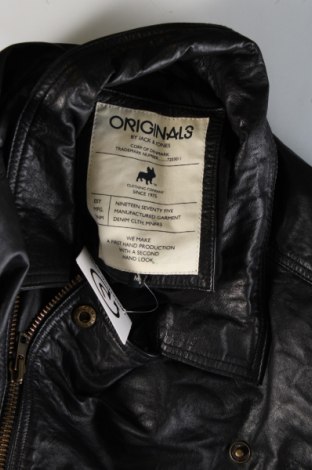 Geacă de piele pentru bărbati Jack & Jones, Mărime M, Culoare Negru, Preț 450,99 Lei