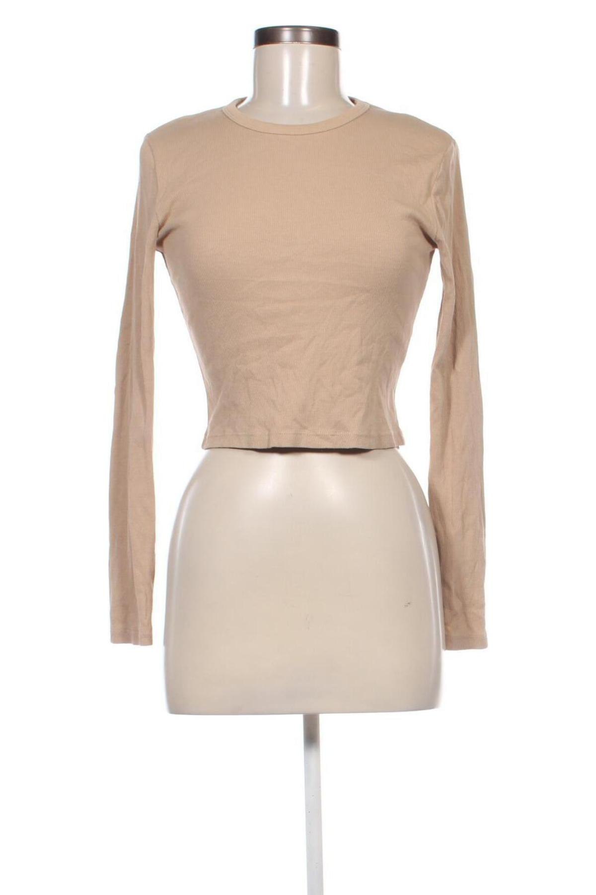 Damen Shirt Bershka, Größe M, Farbe Beige, Preis 5,99 €