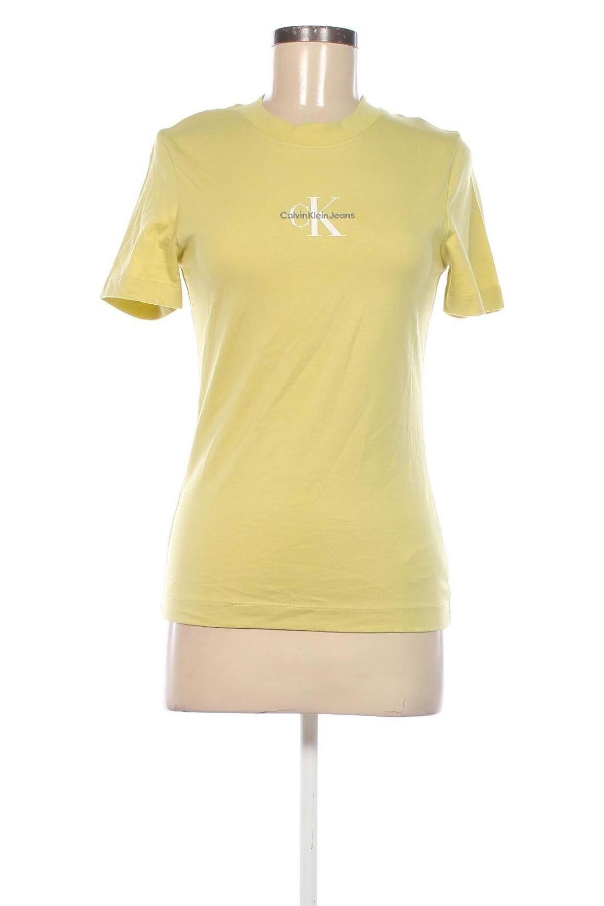 Damen T-Shirt Calvin Klein Jeans, Größe S, Farbe Gelb, Preis € 57,49