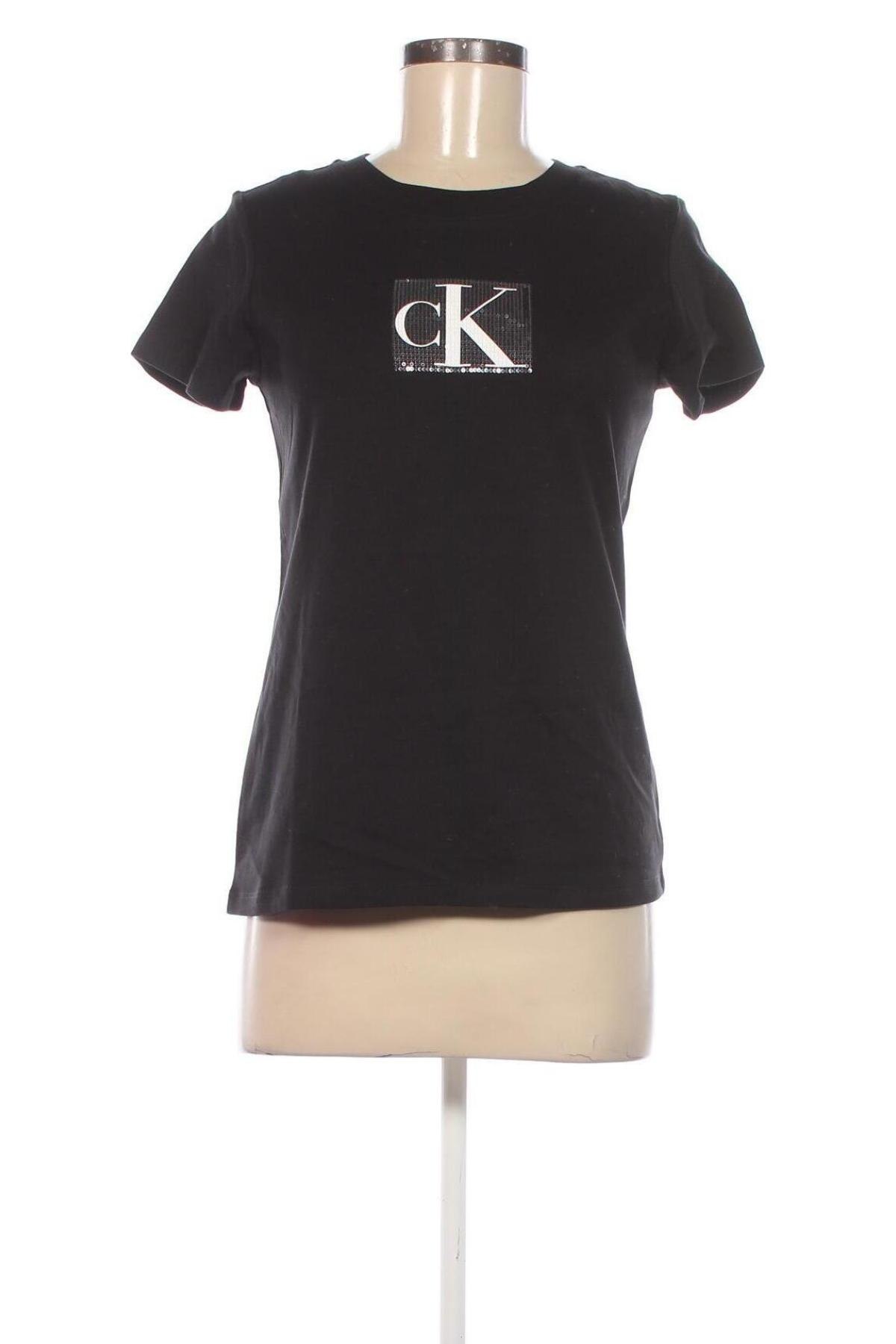 Damen T-Shirt Calvin Klein Jeans, Größe M, Farbe Schwarz, Preis 40,49 €