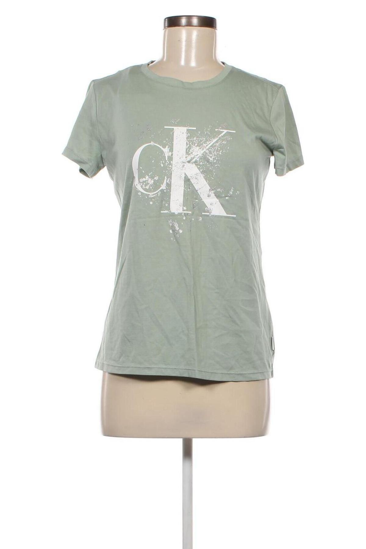 Damen T-Shirt Calvin Klein Jeans, Größe M, Farbe Grün, Preis 10,99 €