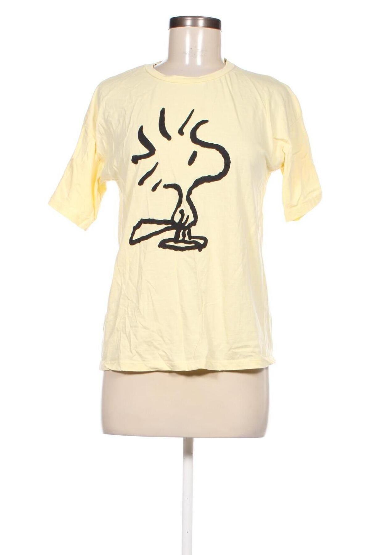 Γυναικείο t-shirt Mango, Μέγεθος S, Χρώμα Κίτρινο, Τιμή 4,99 €