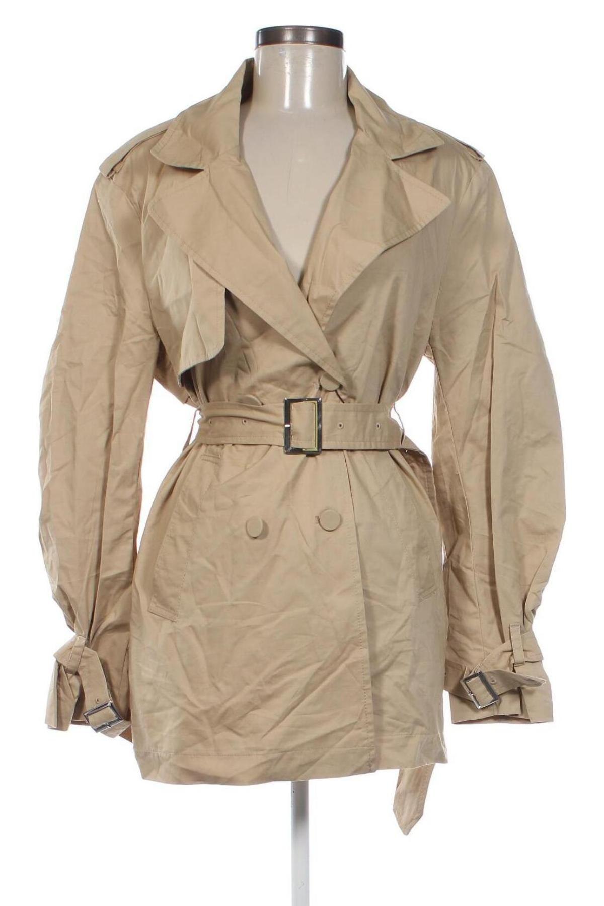 Damen Trenchcoat Bershka, Größe M, Farbe Beige, Preis 30,49 €