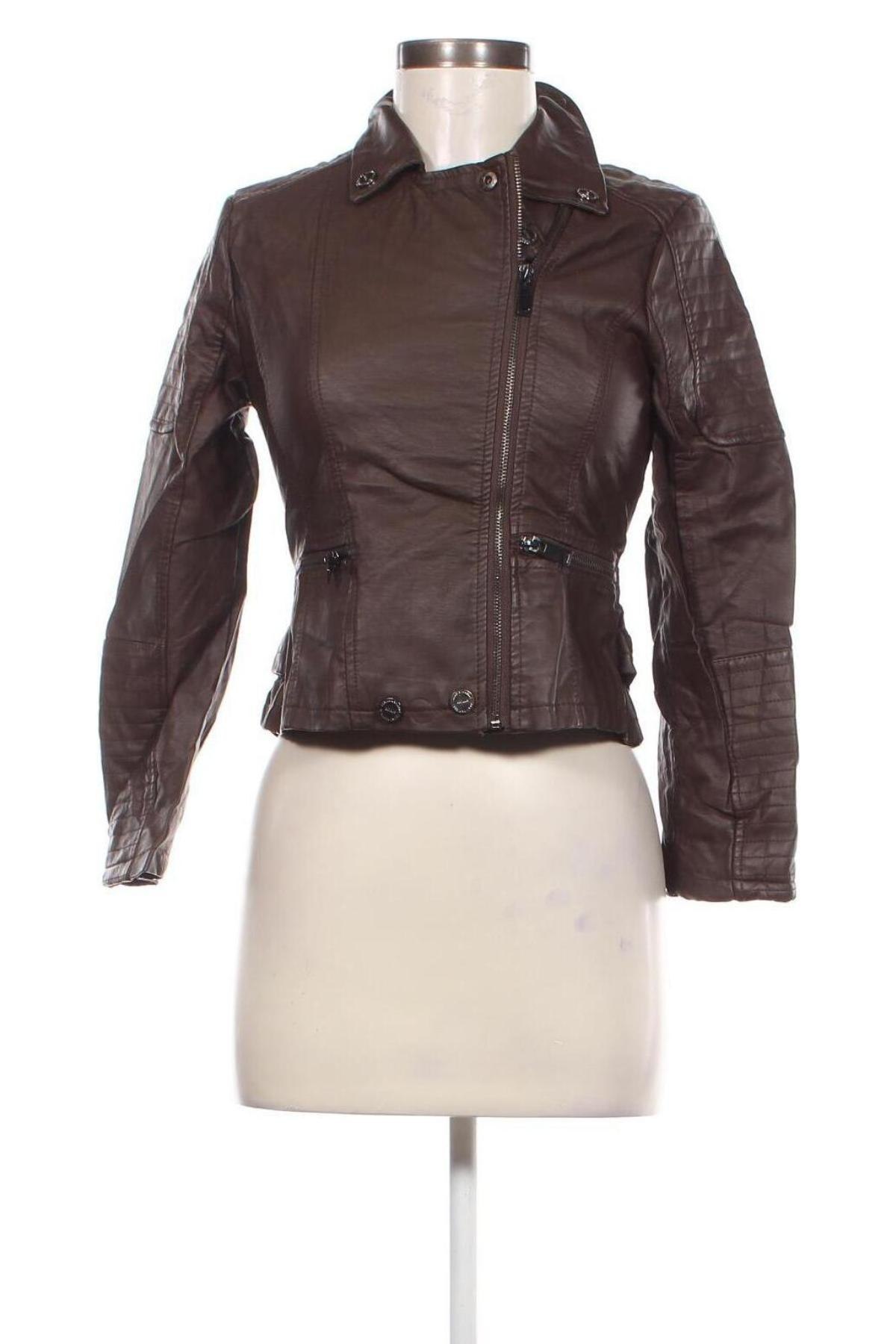 Damen Lederjacke, Größe M, Farbe Braun, Preis 14,99 €