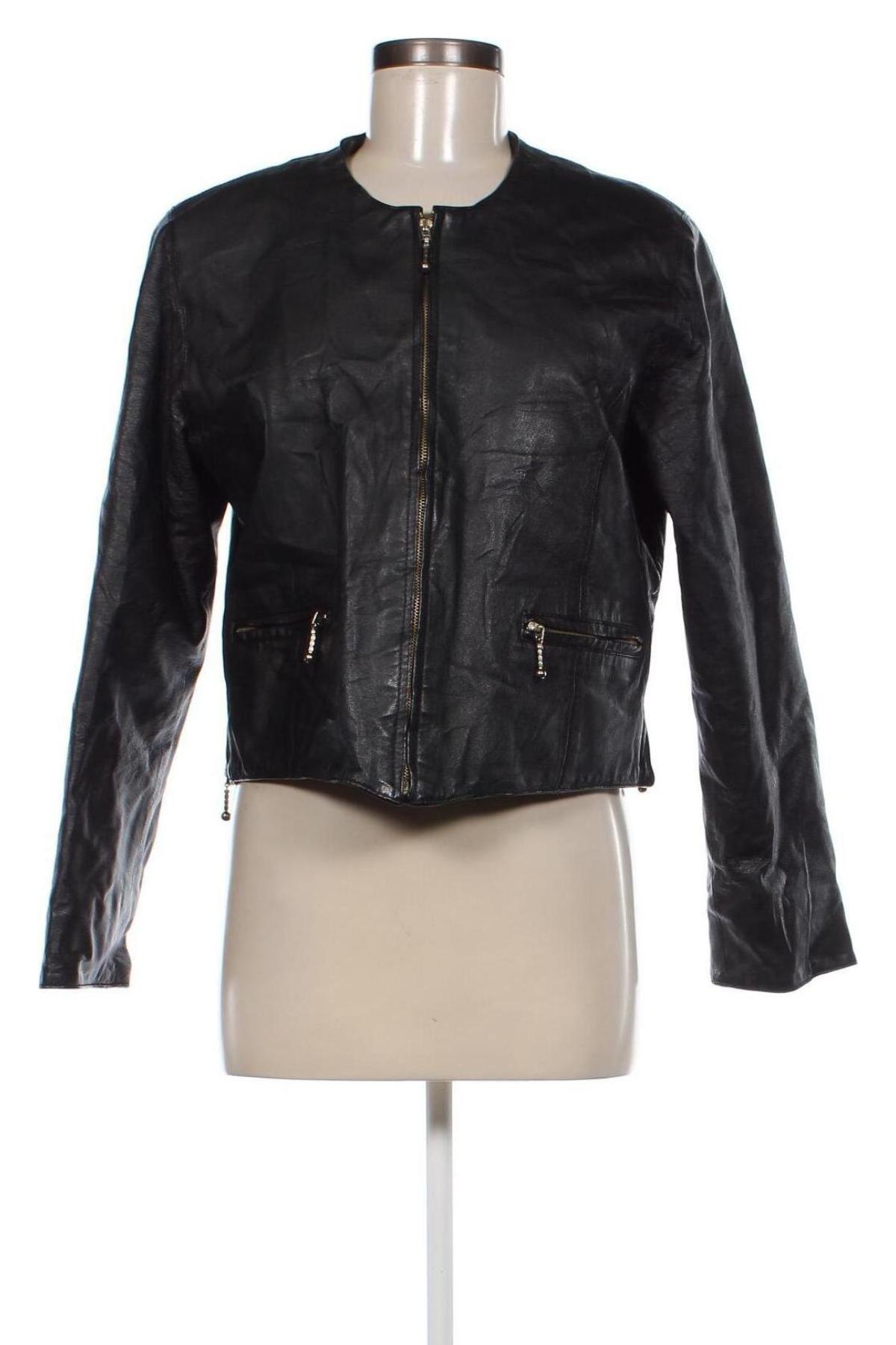 Damen Lederjacke, Größe M, Farbe Schwarz, Preis € 27,49