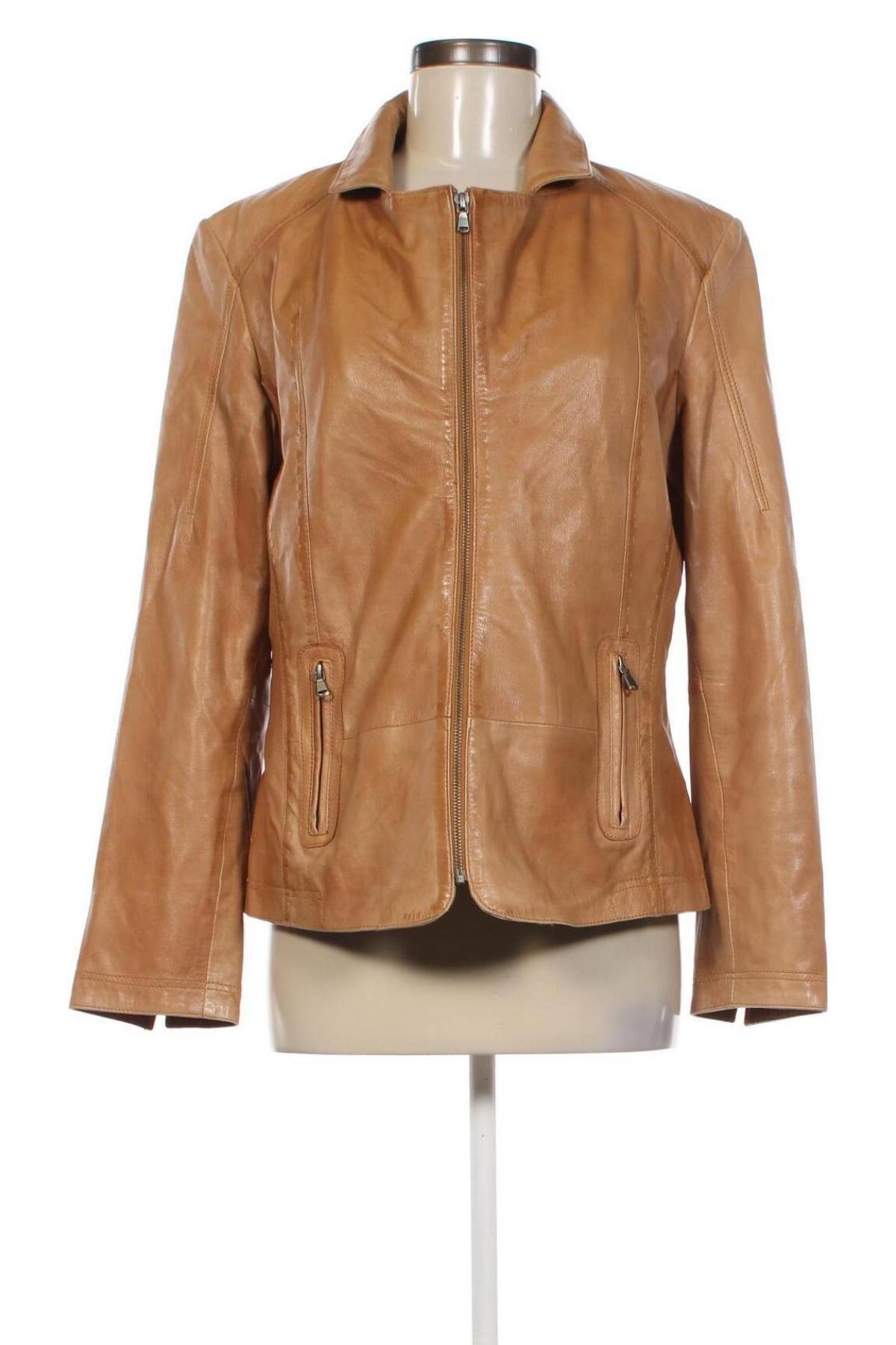 Damen Lederjacke, Größe L, Farbe Beige, Preis 34,49 €