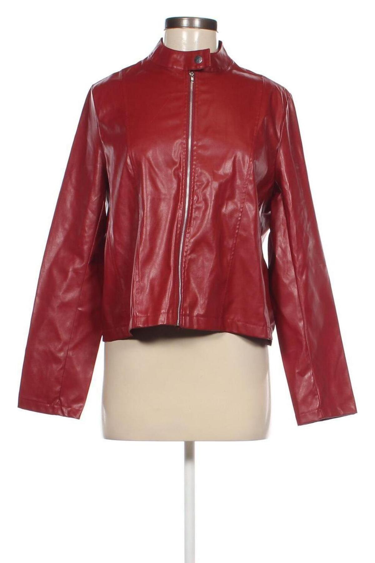 Damen Lederjacke, Größe M, Farbe Rot, Preis € 20,99