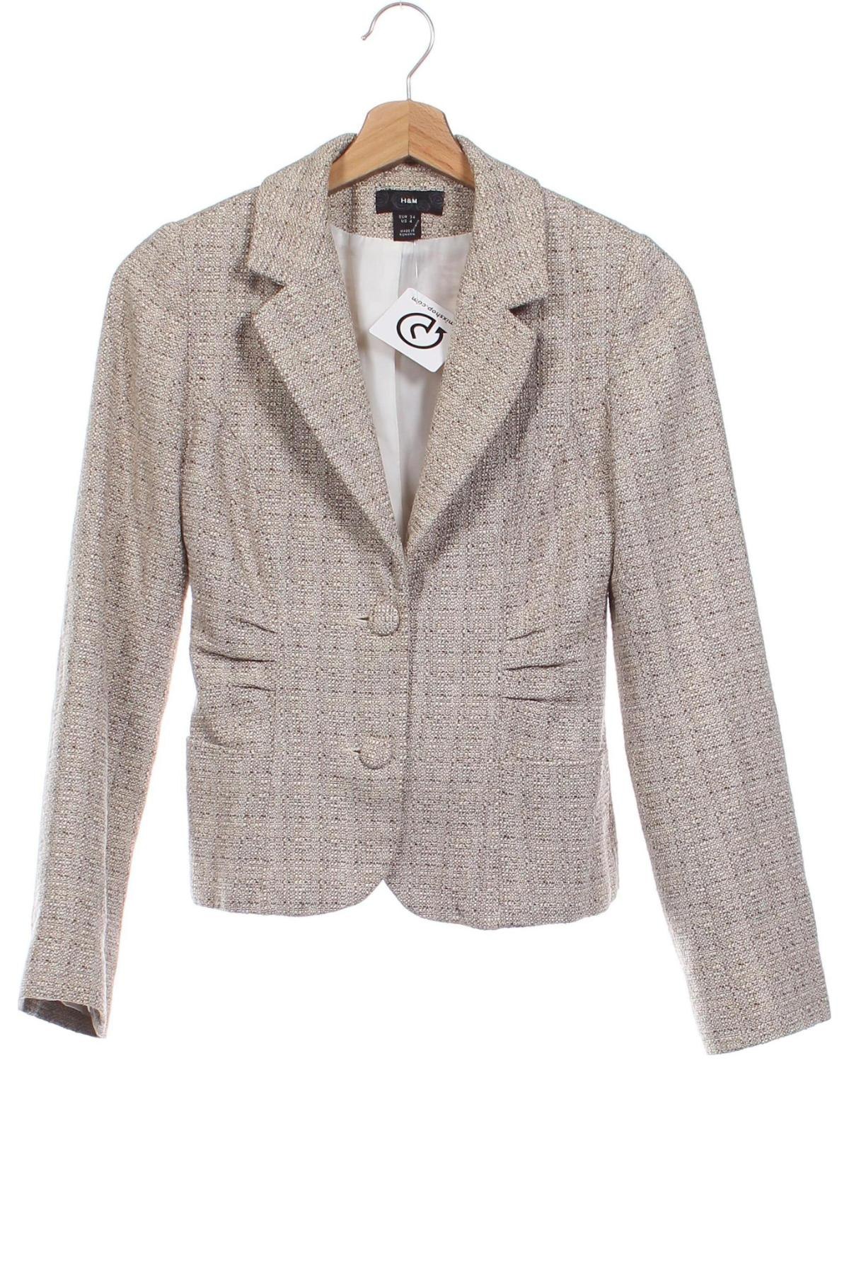 Damen Blazer H&M, Größe XS, Farbe Beige, Preis 13,99 €