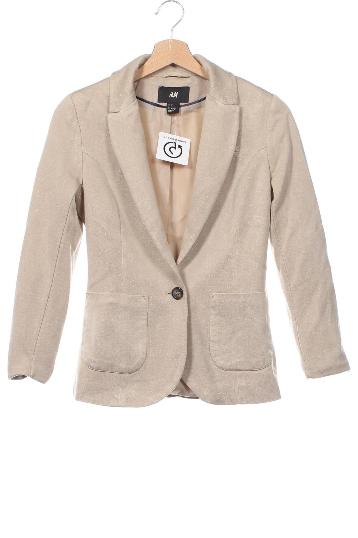 Damen Blazer H&M, Größe XS, Farbe Beige, Preis 24,55 €